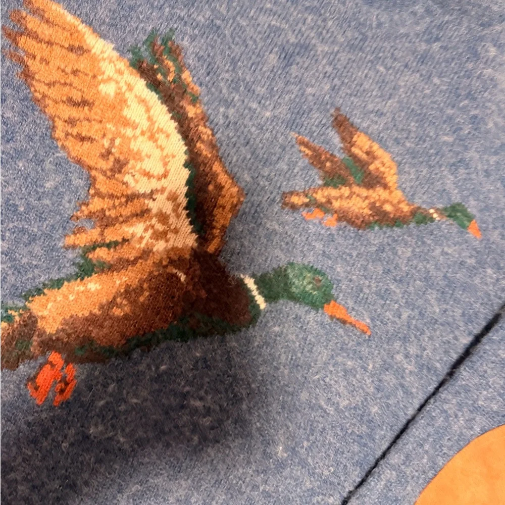 Ralph Lauren Blue Sweater with Duck Motif and Orange Patches - Picture 4 of 4